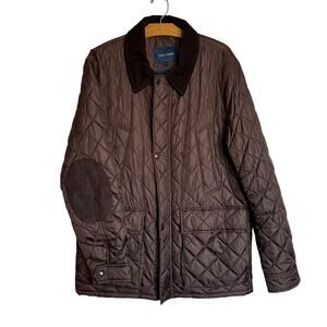 Cole Haan Quilted Elbow-Patch Jacket Brown Corduroy Collar Barn Coat Chore XL